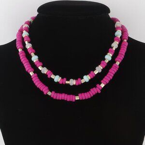 Two Toned Layered Disk Necklace